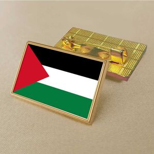 Party Flag of Palestine Pin 2.5*1.5cm Zinc Die-cast Pvc Colour Coated Gold Rectangular Medallion Badge Without Added Resin