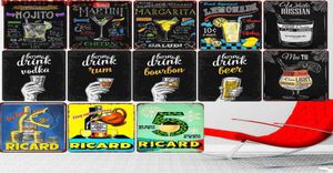 Mojito Martini Vodka Vintage Metal Sign Home Bar Pub Decorative Plates Beer Art Painting Ricard Wall Stickers Decor 3020cm7223547