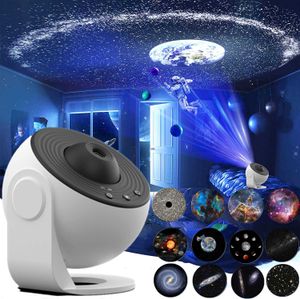 Night Lights LED Star Projector Night Light 12 In 1 Planetarium Projection Galaxy Starry Sky Projector Lamp USB Rotate Nightlights Kids Gifts P230331