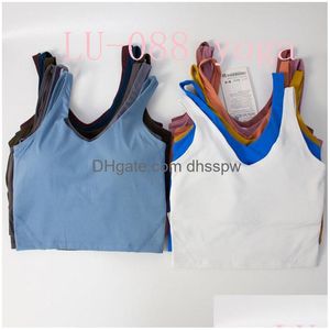 Lu-088 Frauen Sport-BH Y Tank Top Enge Yoga-Weste mit Brustpolster Keine butterweiche athletische Fitnesskleidung Benutzerdefinierte Drop-Lieferung Dhwjd