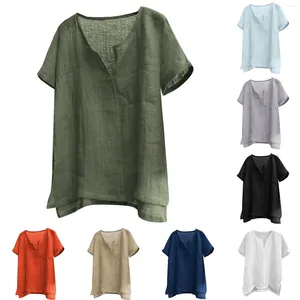 Freizeithemden für Herren, Sommer-Baumwollhemd, lockerer Halsausschnitt, Henley-Bluse, Tops, hübsches Herren-Kurz-T-Shirt, Strandärmel, Leinen