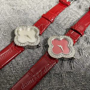 29mm/ 34mm Flower Women's With Leather Strap Quartz Watch