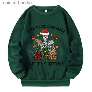 Men's Hoodies Sweatshirts Christmas Skull Print Street Women Plus Size Sweatshirts Autumn Winter Fashion Pullovers Shirts 2023 Merry Christmas Lady Tops L231101