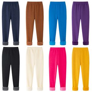 Leggings Strumpfhosen Süße Mädchen Hosen Kinder Jungen Dicke Warme Hosen Winter Kinder Casual Einfarbig Warme Hosen Mädchen Leggings Grau Rosa Wein 231031