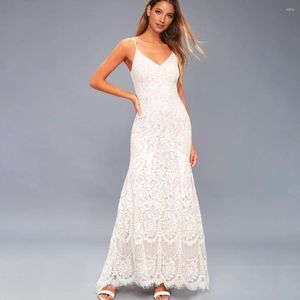Plus Size Lace Hollow wedding guest maxi dress - Sleeveless, Backless, Sexy & Casual for Women's Summer Parties