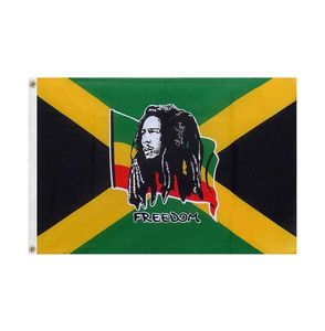 Jamaika FREEDOM Flagge 3x5ft 150x90cm Druck 100D Polyester Dekoration Flagge mit Messingösen Kostenloser Versand6326481