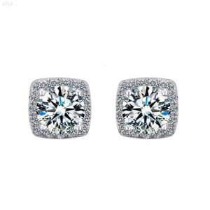 Moissanite Stone White Gold Teal Stud 1carat Main Diamonds Элегантные для девочек