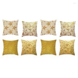 Pillow Case 8Pieces/Set Gilt Pattern Digital Printing Pillowcase Sofa Car Cushion Cover Embrace Home Decor Gold