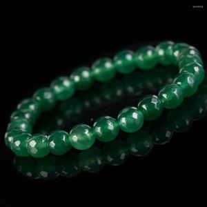 Filo 6/8mm Bracciale in pietra naturale Smeraldi Giade Perline per uomo Donna Gioielli Regalo Energia curativa