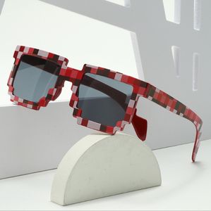 Fashion eyeglasses Game Sunglasses For Children Adults Cosplay Gamer Robot Sunglasses Pixel Mosaic Square Glasses Party Gifts