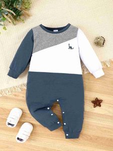 Jumpsuits Baby Boy Leisure Spring and Autumn Fashion Sports Outdoor Long Sleeve Color Patchwork Jumpsuit Pants Baby Romperl231101