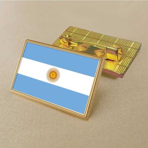 Party Argentyńska Republika Flag Pin 2,5*1,5 cm cynku odlewana przez pvc Kolor powlekany złota prostokątna odznaka medalionowa bez dodanej żywicy