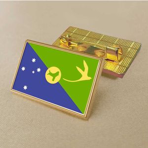 Party Christmas Island Flag National Flag Pin 2.5*1,5 cm de zinco de zinco PVC revestido com cor de ouro revestido com revestimento de ouro Medallion