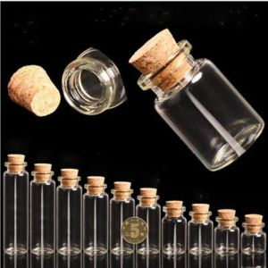Fashion 50pcs Mini Clear Cork Stopper Glass Bottles Vials Jars Containers mason jar Small Wishing Bottle with Cork For Wedding decoration