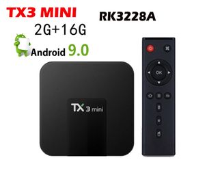 TX3 MINI SMART TV BOX RK3228A اختياري 2.4G WIFI WIFI WIFI Android 10 4K 2G 16G 2.4GHz Player VS X96 MINI X96Q
