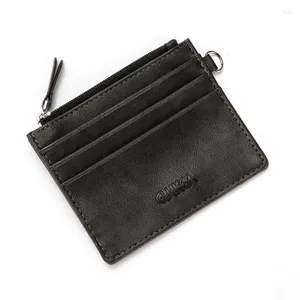 Wallets Men Wallet Small PU Leather Holder Clip Black Male Mini Slim Card Case Coin Purse