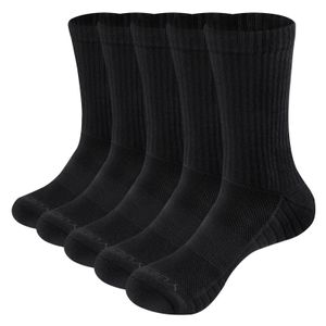 Sports Socks YUEDGE Men's Moisture Wicking Work Boot Socks 5Pairs/Pack Comfort Cotton Cushion Crew Sports Athletic Hiking Socks Size 37-46 EU 231101