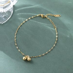 Cavigliere 2023 Trendy Summer Cavigliera Braccialetti Ciondolo a sfera Babysbreath Per le donne Accessori da spiaggia Sandali Piede Gioielli di moda Charms