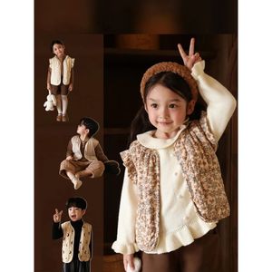 Colete outono inverno bebê menino menina crianças colete mais quente casaco de algodão crianças moda estilo nórdico colete outerwear jaquetas roupas 231031