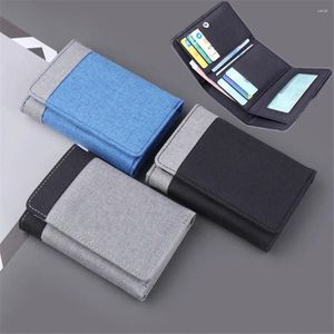 Card Holders Style Short Vertical Mini Canvas Wallet Men ID/po Black/blue/gray Holder Case 8 Slots Hasp Male Purse