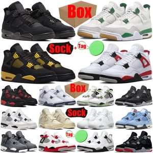 top popular With Box Pine Green 4 4s basketball shoes for men women Red Thunder Cement Seafoam Military Black cats Canvas shoe Midnight Navy Sail White Oreo mens trainers sneakers 2023