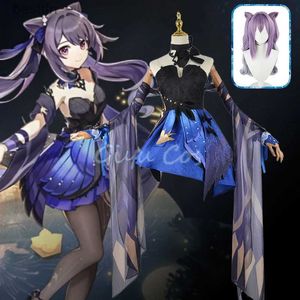Anime Costumes Genshin Impact New Skin Keqing Cosplay Come Uniform Wig Anime Chinese Style Halloween Comes Game Opulent SplendorL231101