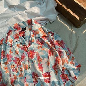 Women's Blouses Summer Floral Shirt Long Sleeve Hawaiian Beach Clothes Men Women Printing Casual Aloha Shirts Loose Fit 2023