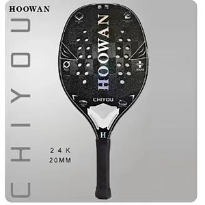 Tennis Rackets HOOWAN 24K Carbono Brazing Beach Racket Macio EVA Preto Rough Surface 20MM Contorno Bem Equilibrado Bola De Picles 231031