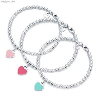 Beaded Charm Bracelets for Women 925 Sterling Silver Quality Red Pink Blue Green Heart Charms Luxury Designer Jewelry Lady Gift with Original Bag