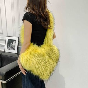 lady Evening Bags Winter Fur Bag New Forest Style Candy Color Fashionable Girl Shoulder Crossbody Ins Network Red Love