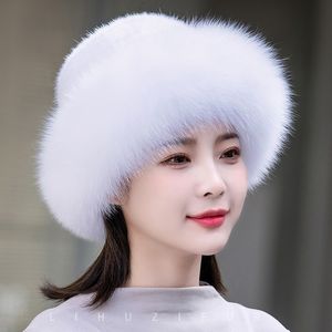 Mink fur hat for women winter mink fur autumn and winter Korean version real fur versatile fox fur fisherman hat to keep warm and protect ears