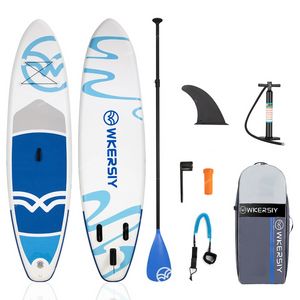 Prancha de stand up paddle inflável Prancha de surf antiderrapante com bolsa de transporte de bomba de ar Trela Prancha de surf de barco em pé para jovens adultos Acessórios para barcos esportivos aquáticos infláveis