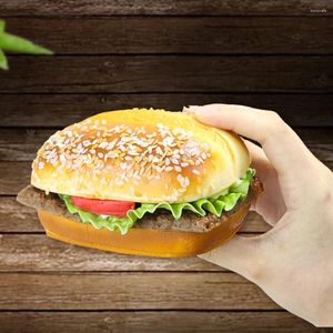 Decorative Flowers 1PC Simulation Bread Hamburger Cake Model Artificial Food Festival Party Supplies Home Kitchen Plate Decoration Ornaments