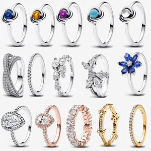Designer Wedding Rings for Women Christmas Holiday Gift Throw fit Pandoras Disnes Mickes Minnis Mouse Sparkling Eternity Ring Fashion Luxury New Year Jewelry