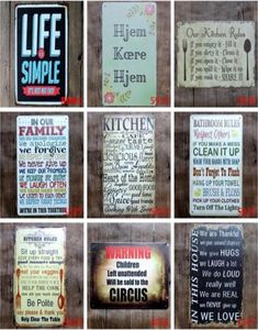 Retro Metal Tin Sign Kitchen Bathroom Family Romantic Poetry Metal Painting Bar Pub Cafe Home Restaurant Decor Vintage Tin Signs D3621528