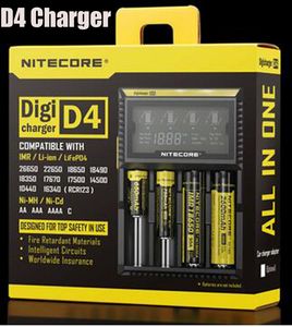 Authentic Nitecore D4 Charger Digicharger LCD Display Battery Intelligent 4 Dual Slots Charge for IMR 16340 18650 14500 26650 18350 Universal Li-ion Battery