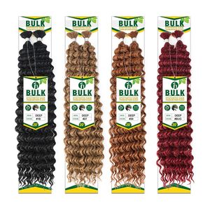 Pre Stretched Synthetic Deep Wave Braiding No Weft Bulk Hair Extensions For Bohemian Box Braids