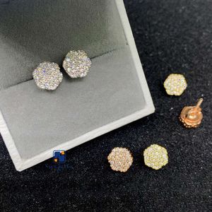 Best Selling Instock Wholesale Price 925 Silver Iced Out Ear Studs Vvs Moissanite Diamond Men Stud