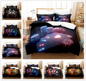 Baixo personalizado conjuntos de cama 3d tema poker poliéster macio skinfriendly capa edredão conjunto adulto crianças universal q8708513