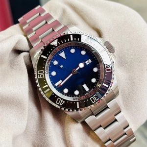 Zegarek zegarek męski głębokie niebieskie morze-dweller 44 mm ceramiczne AAA Orologio Uomo zegarki wysokiej jakości z pudełkiem Montre Luxe automatyczny szafir ze stali nierdzewnej