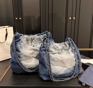 23CANNELS denim büyük alışveriş çantası Tote Seyahat Tasarımcısı Kadın Sling Vücut Çantası Gümüş zincirle en pahalı çanta Gabrielle Quilted 36cm/30cm