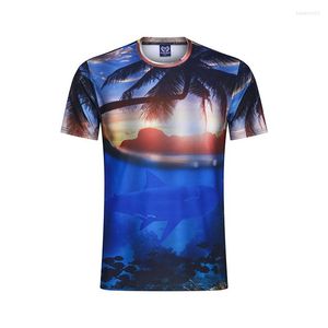 Herren T-Shirts Shirt Herren Hawaiian 3D Druck T-Shirt Strand Casual Top Lose Kurzarm T-Shirt Fashion Club Prom Party