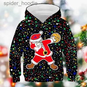 Men's Hoodies Sweatshirts Kids Boy Christmas Hoodie Pullover Santa Claus Elk Christmas Tree Long Sleeve Children Top Christmas Gifts Hoodie Winter Active L231101