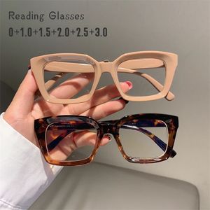 Солнцезащитные очки в оправе 2023, большие квадратные очки для чтения для мужчин и женщин, портативная большая оправа, очки для пресбиопии высокого разрешения, диоптрии 0 3 0 gafas 231101