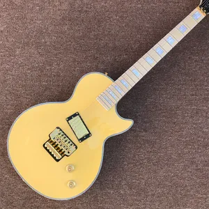 Custom Shop, hergestellt in China, hochwertige E-Gitarre, Ahorn-Griffbrett, doppelte Tremolo-Brücke, Gold-Hardware, kostenloser Versand