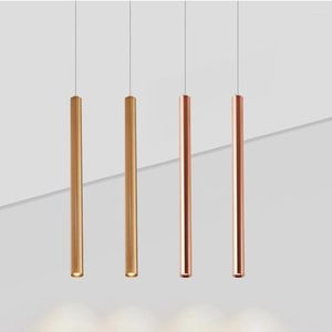 Lampade a sospensione Lampada Droplight Lampada da soffitto a LED per sala da pranzo Decorazione Tubo lungo Tubo cilindrico Cucina