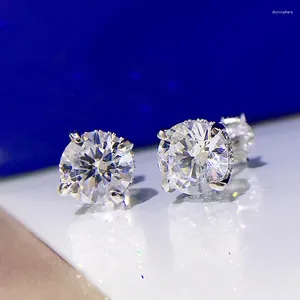 Stud Earrings 2023 S925 Sterling Silver Round Diamond 7 7mm -selling Ear Jewelry 5A Zircon Factory Direct Sales