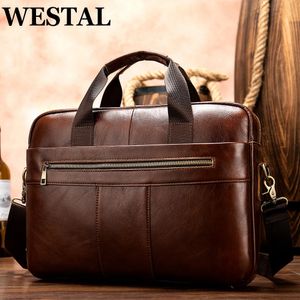 Briefcases WETSTAL Bags for Documents A4 Portfolio Genuine Leather Briefcases Business Men Bags 231101