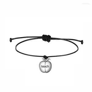 Charm Armband 1PC Hälsning Läraruppskattning Present Justerbar välsignelse Kortarmband för Graduation Teacher's Day