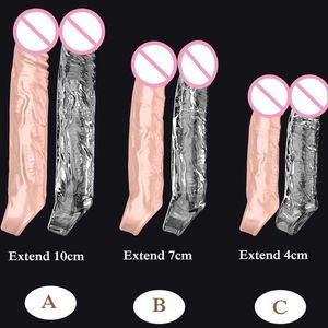 Sex Toy Massager Penis Extend Sleeve Realistic Dildo 4/7/10cm Delay Ejaculation Male Enlargement for Men